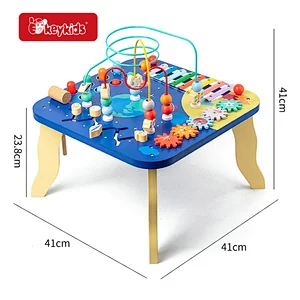 Customize Baby Montessori Wooden Toy Activity Center and Play Table with Music and Sounds W12D631