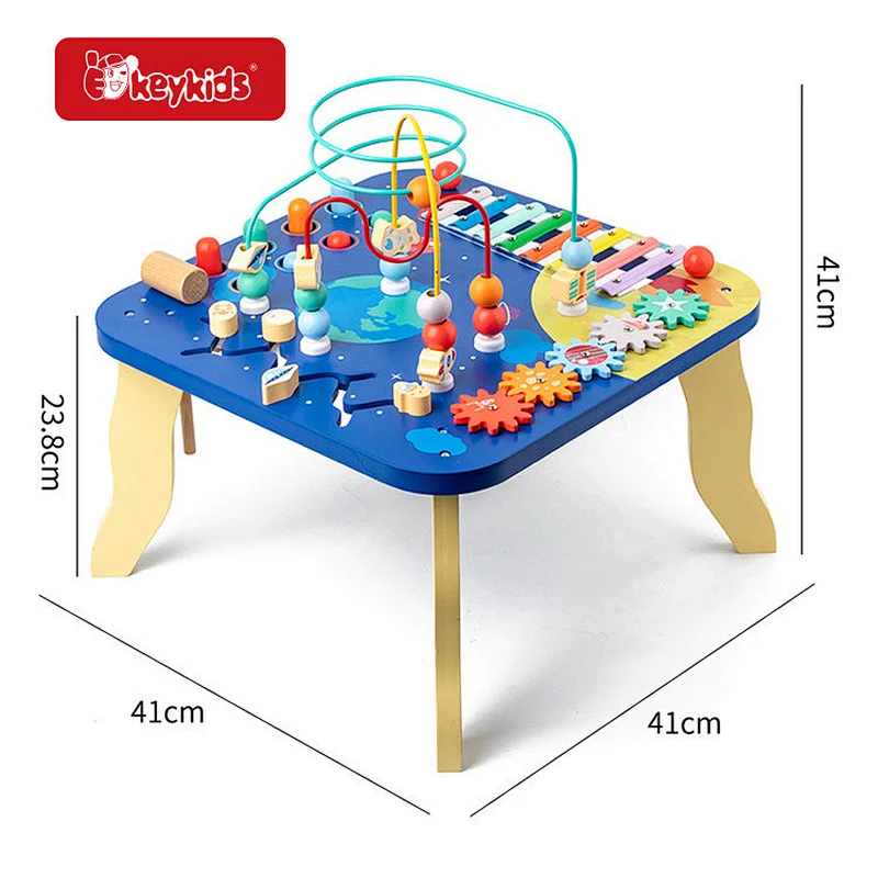 Customize Baby Montessori Wooden Toy Activity Center and Play Table with Music and Sounds W12D631